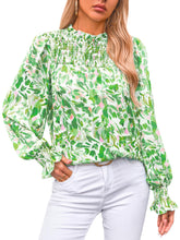 Elegant Mock Neck Ruffle Top unique Boho Shirt Long Sleeve